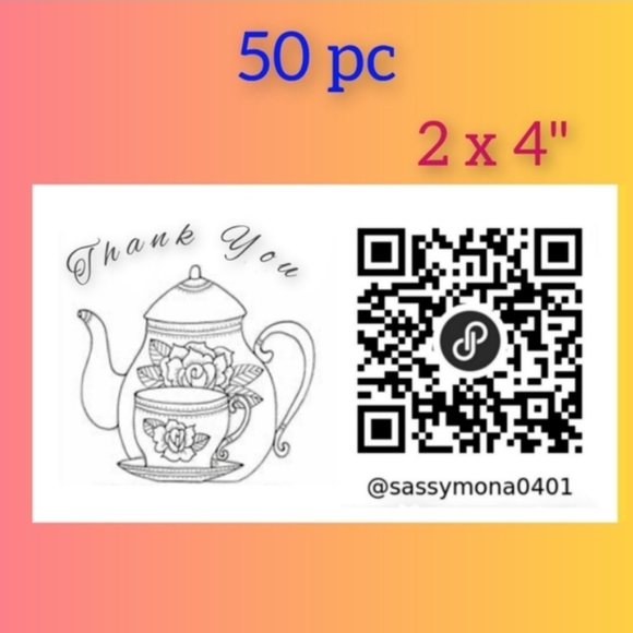 QR Thank You Closet Stickers 2x4 50 Custom Handcrafted Your Choice Design - Picture 4 of 15